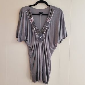 Gray Beaded Shirt